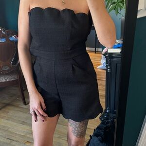 Black Strapless Romper